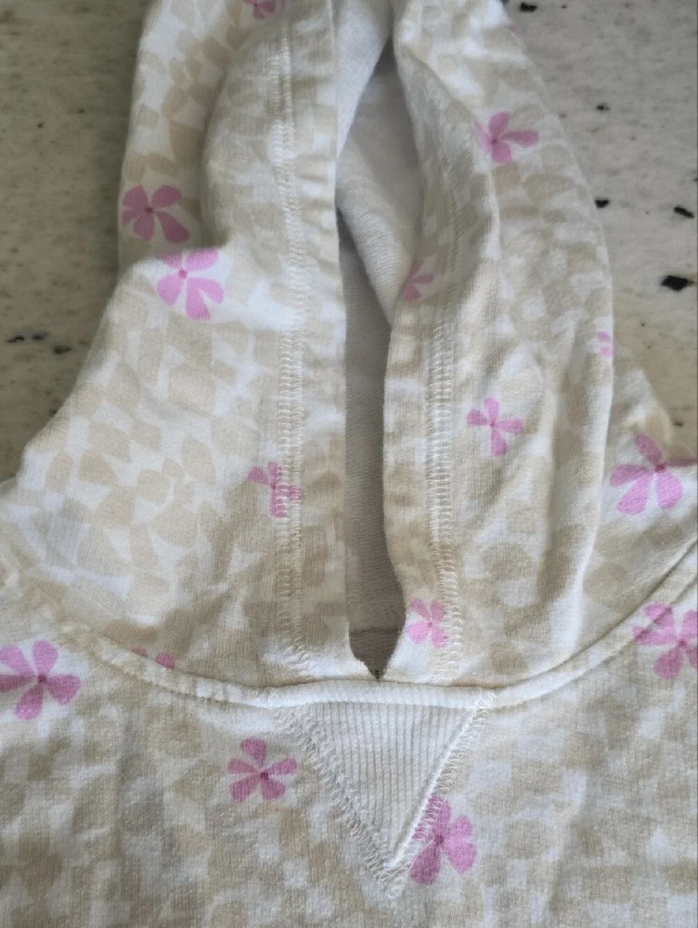 OshKosh B'gosh Cream Hoodie Sweater with Pink Floral Print